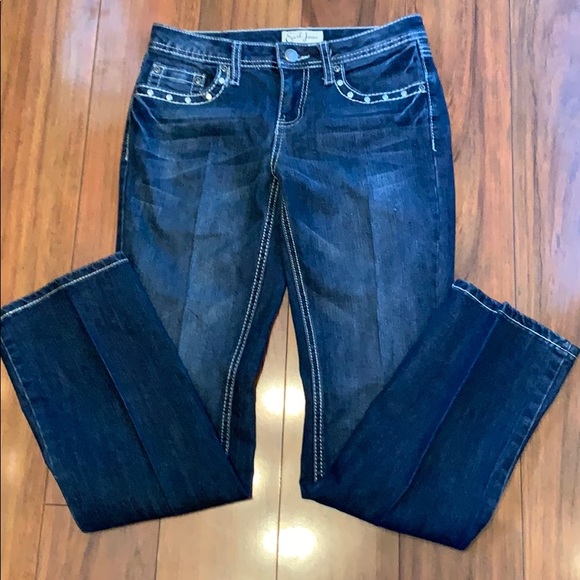 Earl Jeans dark Blue Studded Straight Leg Size 2P - Picture 1 of 6